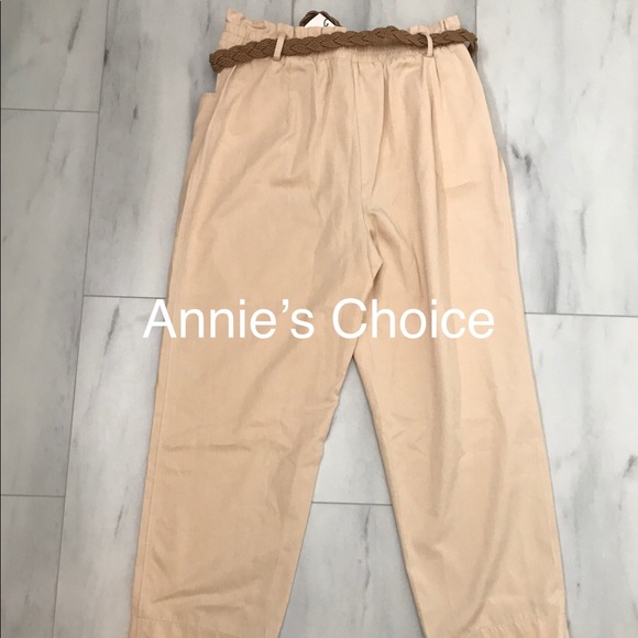 ZARA Pants with Braided Belt(Sand, US L) - Picture 8 of 8